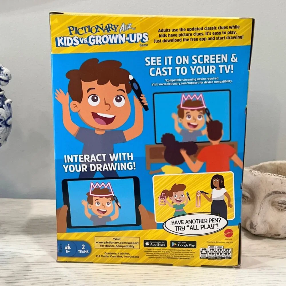 Pictionary Air Kids vs. Grown Ups Brand New Updated Clues Game Night Xmas Gift